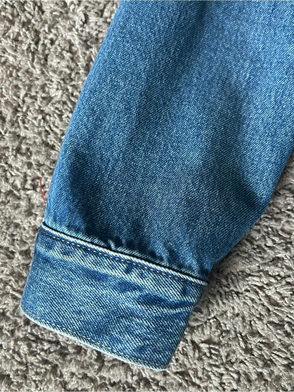 Men’s Levi's Blue Denim Trucker Jacket with Red Trim